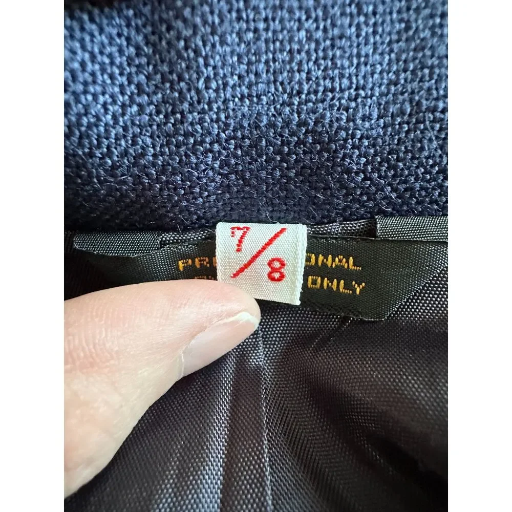 70s Vintage Cross Country Fashions Petite Navy Blue Blazer Suit Jacket size 7/8 - Picture 4 of 9